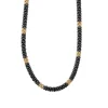 18K Gold Small Station Ceramic Beaded Necklace | 5mm