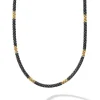 18K Gold Small Station Ceramic Beaded Necklace | 3mm