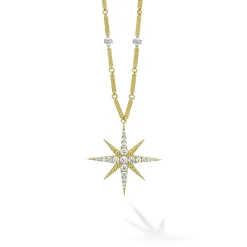 18K Gold Statement Diamond Pendant Necklace