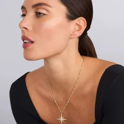 18K Gold Statement Diamond Pendant Necklace