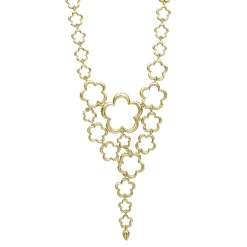 18K Gold Statement Floral Link Necklace