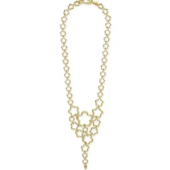 18K Gold Statement Floral Link Necklace