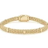 18K Gold Station Caviar Bracelet | 6mm