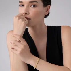 18K Gold Station Caviar Bracelet | 6mm