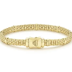 18K Gold Station Caviar Bracelet | 6mm