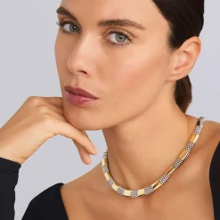 18K Gold Station Caviar Necklace | 12mm