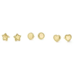 18K Gold Stud Earring Gift Set