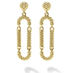 18K Gold Superfine Caviar Drop Earrings