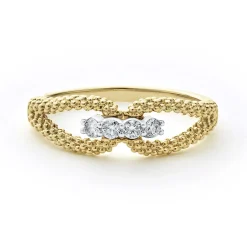 18K Gold Superfine Diamond Center Ring