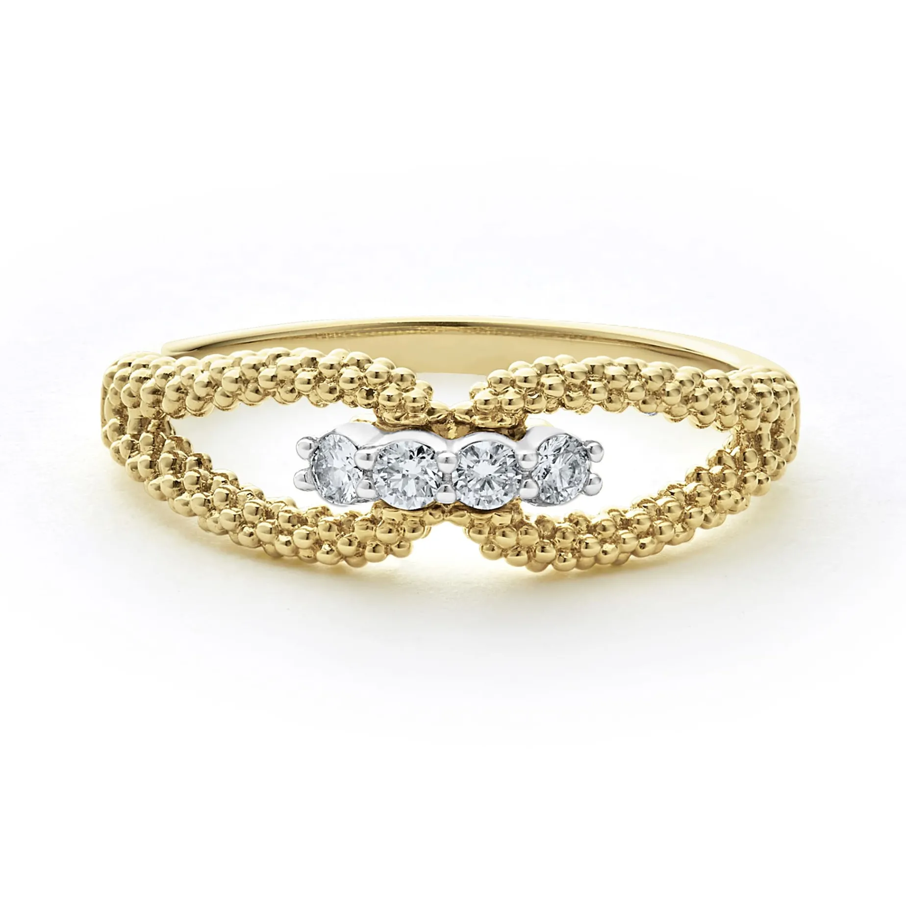 18K Gold Superfine Diamond Center Ring