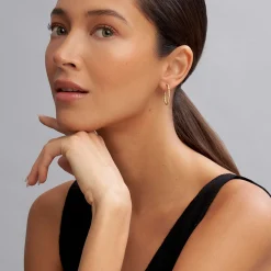 18K Gold Superfine Diamond Hoop Earrings