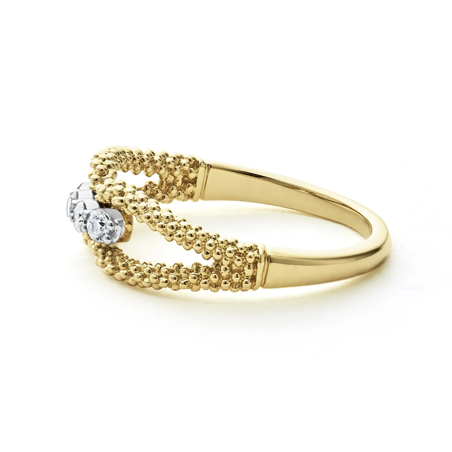 18K Gold Superfine Diamond Center Ring