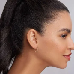 18K Gold Superfine Hoop Earrings