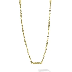 18K Gold Superfine Station Chain Necklace