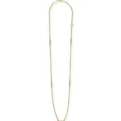 18K Gold Superfine Station Chain Necklace