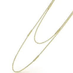 18K Gold Superfine Station Chain Necklace