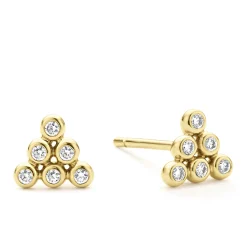 18K Gold Triangle Diamond Stud Earrings