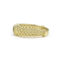 18K Gold X Caviar Diamond Ring