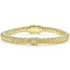 18K Gold X Diamond Caviar Bracelet | 6mm
