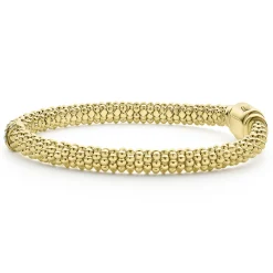 18K Gold X Diamond Caviar Bracelet | 6mm