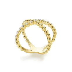 18K Gold X Diamond Ring
