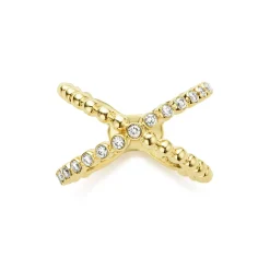 18K Gold X Diamond Ring