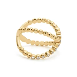 18K Gold X Diamond Ring