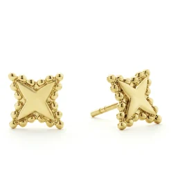 18K Gold X Stud Earrings