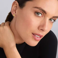 18K Gold X Stud Earrings