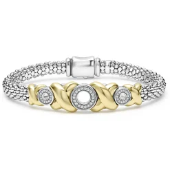 18K Gold XO Diamond Bracelet | 6mm