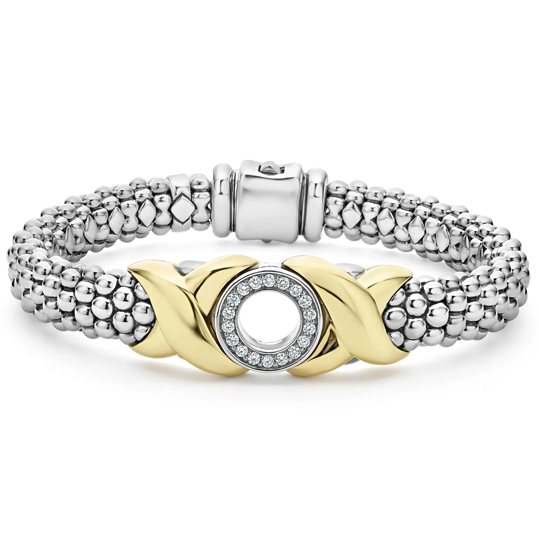 18K Gold XO Diamond Bracelet | 9mm