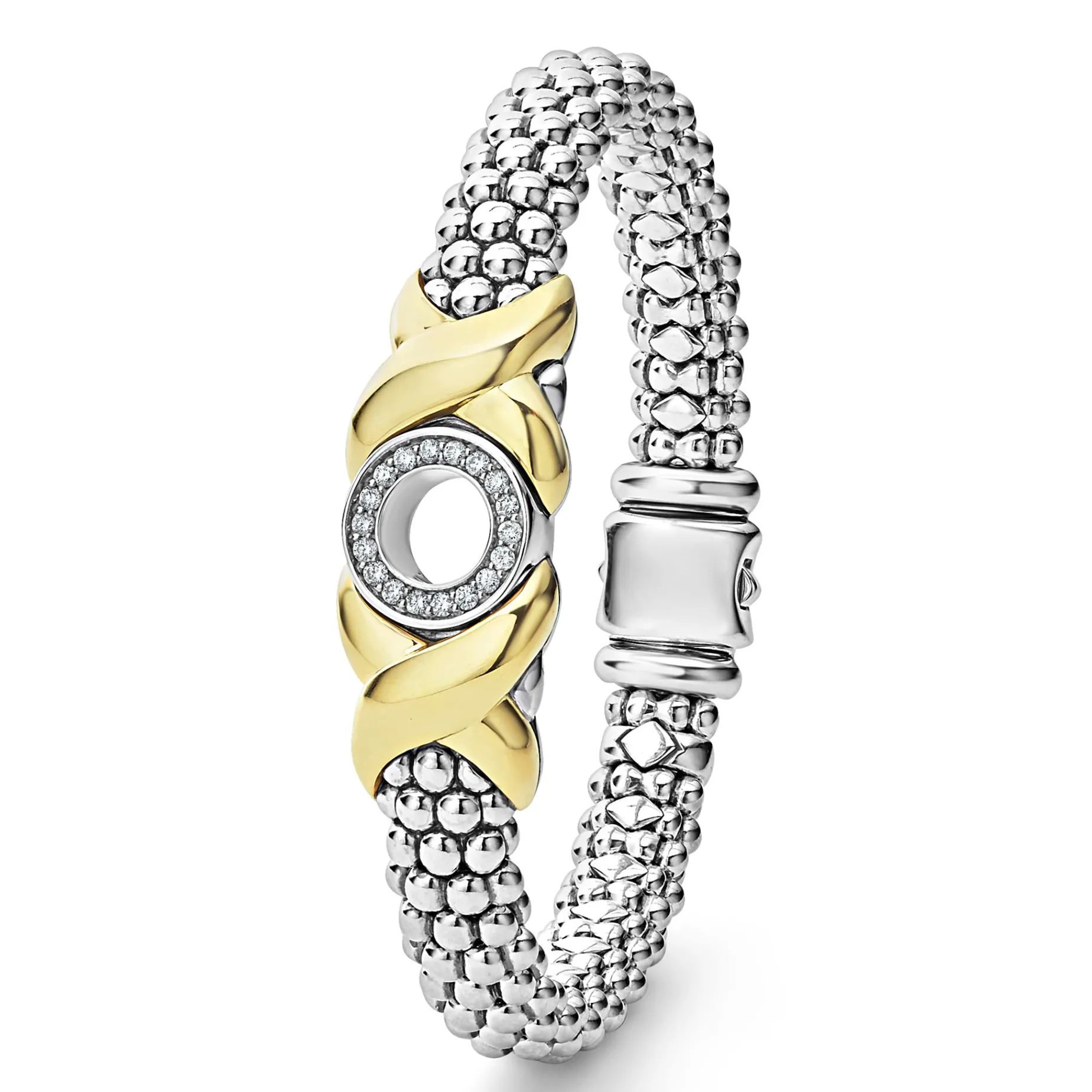 18K Gold XO Diamond Bracelet | 9mm