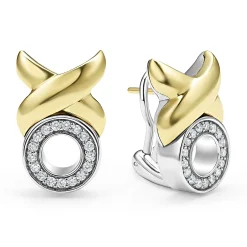 18K Gold XO Diamond Earrings