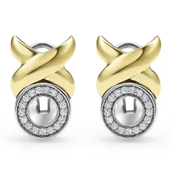 18K Gold XO Diamond Earrings