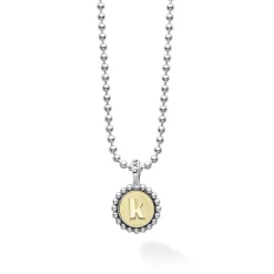 K Initial Charm Necklace
