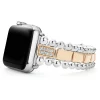18K Rose Gold and Sterling Silver Single Diamond Watch Bracelet-38-45mm