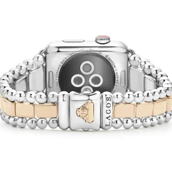 18K Rose Gold and Sterling Silver Single Diamond Watch Bracelet-42-49mm