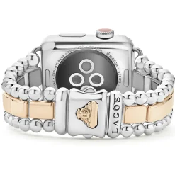 18K Rose Gold and Sterling Silver Half Diamond Watch Bracelet-38-45mm