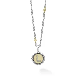 L Initial Diamond Charm Necklace