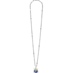 Lapis Beetle Diamond Pendant Necklace