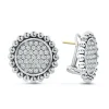Large Caviar Circle Diamond Earrings