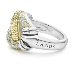 Large Caviar Diamond Knot Ring
