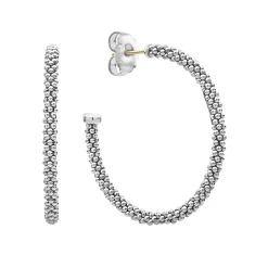 Large Caviar Hoop Earrings