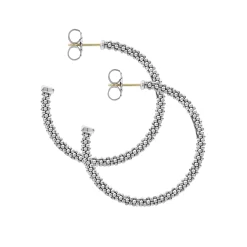 Large Caviar Hoop Earrings