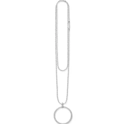 Large Diamond Circle Pendant Necklace