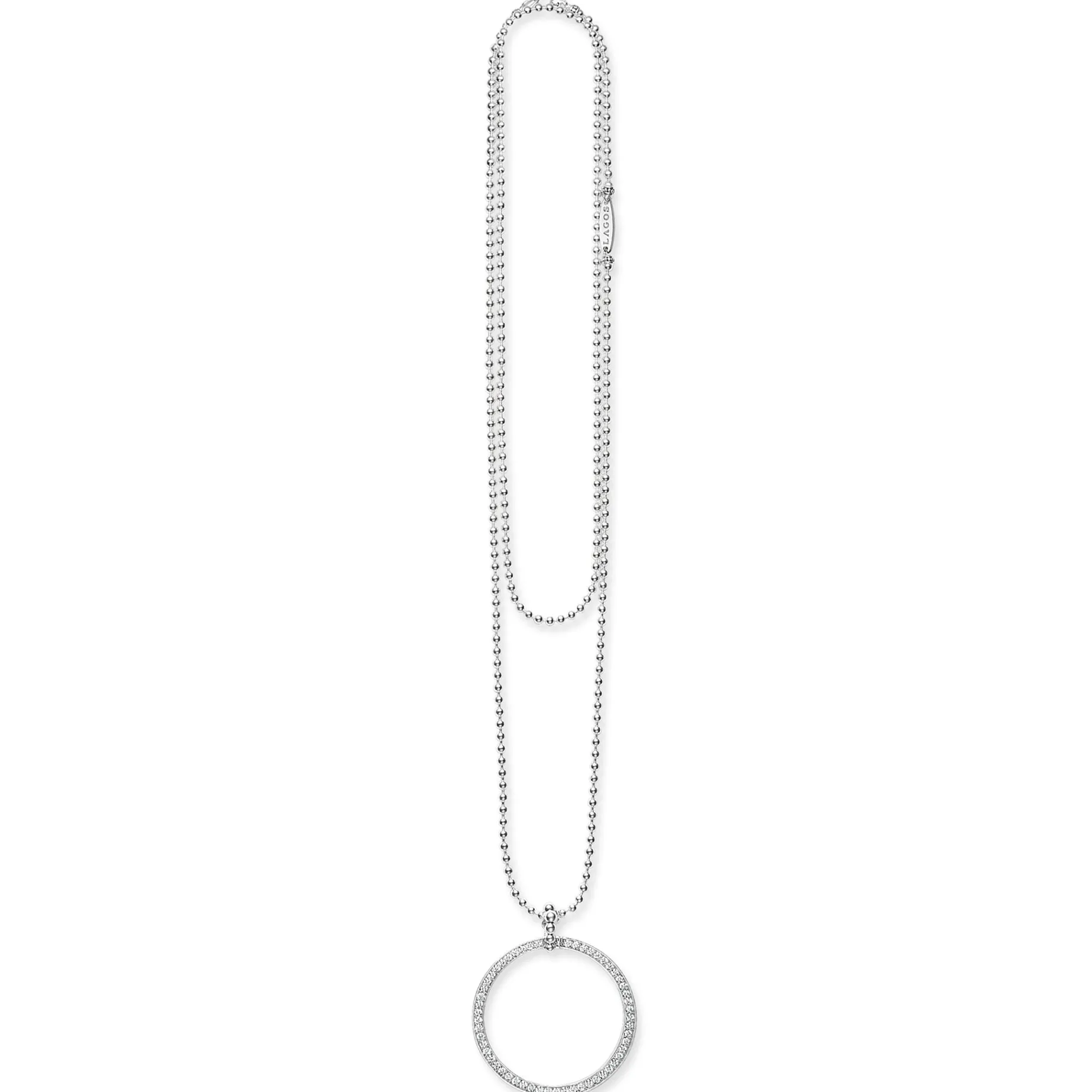 Large Diamond Circle Pendant Necklace