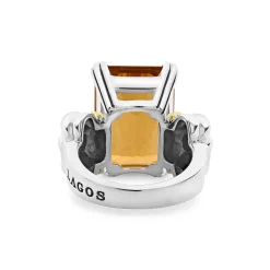 Large Emerald-Cut Citrine Ring