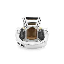 Large Emerald-Cut Smokey Quartz Ring