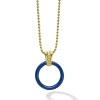 Large 18K Gold Ceramic Circle Pendant Necklace