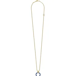 Large 18K Gold Ceramic Circle Pendant Necklace